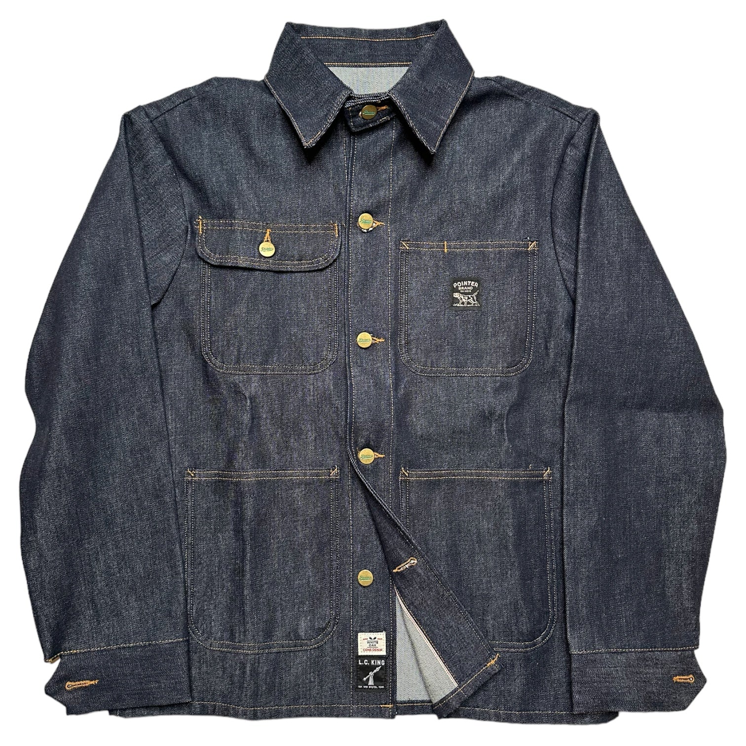 Pointer Brand Jacket Men's LC King Denim Hickory Chore Work Coat USA  SX/Small